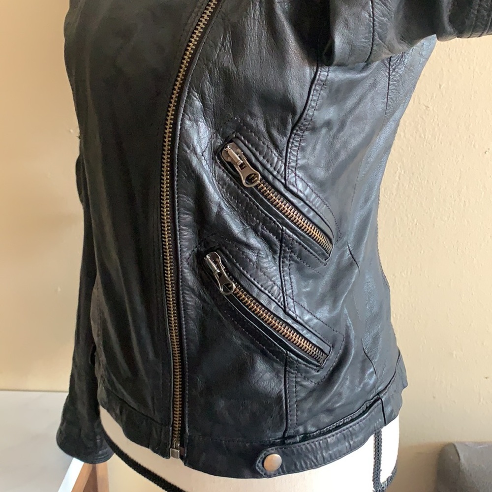 Zara Lamb Leather Biker Jacket - Picture 5 of 16